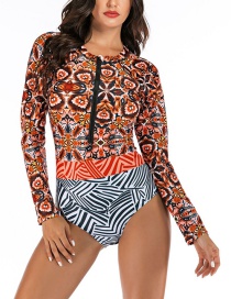 Fashion Orange Siamese Short-sleeved Surf Suit