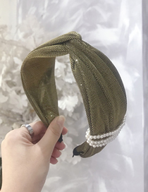 Fashion Gold Hot Stamping Pearl Cross Hook Hook Wide Side Headband