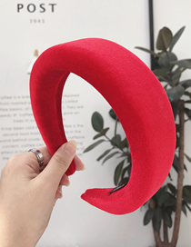 Fashion Red Wide-brimmed Milk Silk Thick Sponge Ring Headband