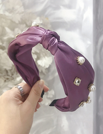Fashion Purple Knotted Diamond Wide-brimmed Headband
