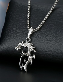 Fashion Dragon Silver Motorcycle Horn Necklace