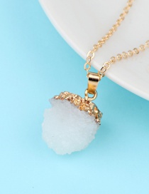Fashion White Yangmei Ball Imitation Natural Stone Resin Necklace