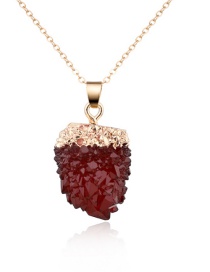 Fashion Red Wine Yangmei Ball Imitation Natural Stone Resin Necklace