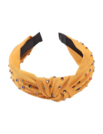 Fashion Yellow Alloy Color Diamond Headband