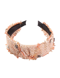 Fashion Orange Fleece-studded Pearl Headband