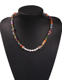 Fashion Colored Crystal Stone Alloy Natural Stone Pearl Necklace
