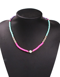 Fashion Purple Blue Rose Red Pearl Alloy Resin Shell Pearl Necklace