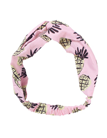 Fashion Pink Yellow Cloth Pineapple Print Headband