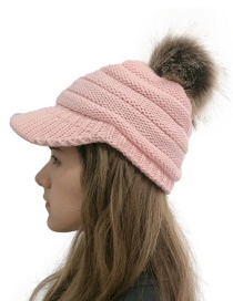 Fashion Pink Wool Ball Cap