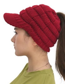 Fashion Jujube Hollow Wool Cap