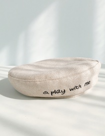 Fashion Play Beige Letter Thin Beret