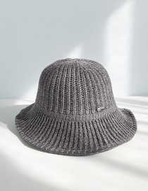 Fashion Chenille With Gray Chenille Knit Elastic Fisherman Hat