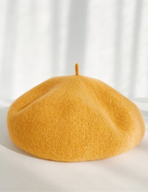Fashion Upgraded Turmeric Solid Color Wool Beret