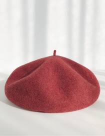 Fashion Upgraded Wine Red Solid Color Wool Beret