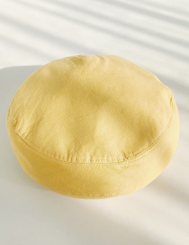 Fashion Solid Color Pleated Turmeric Solid Color Flawless Beret