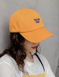Fashion Think Turmeric Soft Top Letter Embroidery Curved Baseball Cap