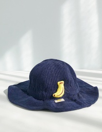 Fashion Drawstring Banana Navy Corduroy Child Fisherman Hat