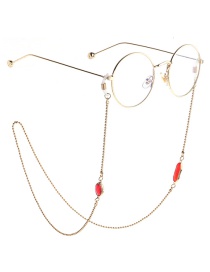 Fashion Red Beaded Chain Acrylic Crystal Non-slip Glasses Chain
