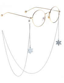 Fashion Silver Non-slip Metal Christmas Snowflake Glasses Chain