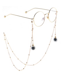 Fashion Gold Frosted Ball Clip Metal Chain Glasses Chain