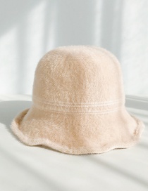 Fashion Imitation Hairy Beige Imitation Velvet Fisherman Hat