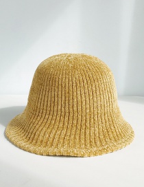 Fashion Thin Strip Chenille Turmeric Chenille Wool Cap
