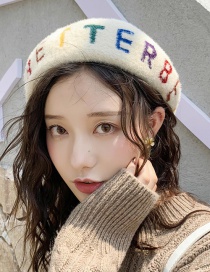 Fashion One Circle Of Letters Beige Letter Beret