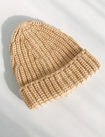 Fashion Large Blend Of Camel Knitted Wool Cap