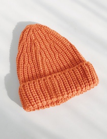 Fashion Large Blend Of Orange Knitted Wool Cap