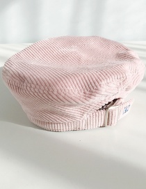 Fashion Overlapping Letter K Pink Corduroy Beret