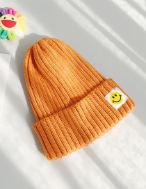 Fashion Patch Smiley Orange Patch Smiley Wool Cap
