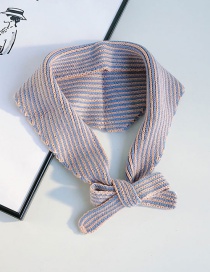 Fashion Two-color Striped Blue Powder Striped Knit Wool Triangle