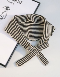 Fashion Two-color Striped Black Rice Striped Knit Wool Triangle