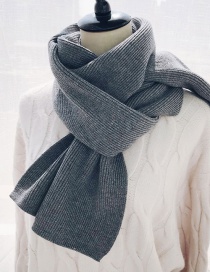 Fashion Knitted Monochrome Slab Dark Gray Knitted Scarves