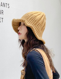 Fashion Thick And Vertical Bar Knitted Wool Foldable Striped Stretch Fisherman Hat