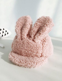 Fashion Lamb Hairy Pink Lamb Velvet Rabbit Ears Soft Baby Baseball Cap