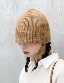 Fashion Wool Bucket Cap Dark Brown Knit Fisherman Hat