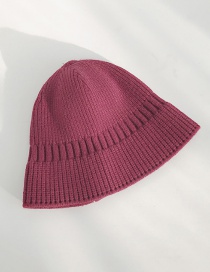 Fashion Wool Bucket Cap Wine Red Knit Fisherman Hat