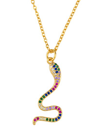 Fashion Colored Snake Diamond-shaped Snake Necklace