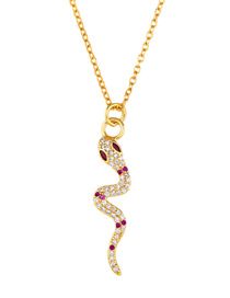 Fashion Golden Snake Diamond-shaped Snake Necklace