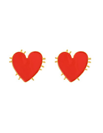 Fashion Red Drop Oil Love Earrings