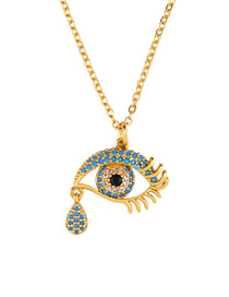 Fashion Eye Eye Tear Zircon Necklace