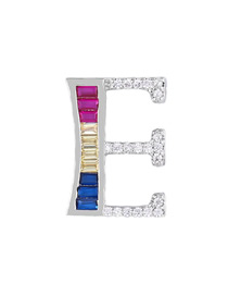 Fashion Silver E English Alphabet Set With Zircon Necklace