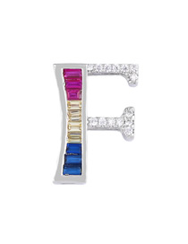Fashion Silver F English Alphabet Set With Zircon Necklace