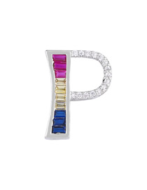 Fashion Silver P English Alphabet Set With Zircon Necklace