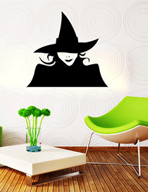 Fashion Multicolor Kst-36 Halloween Witch Hat Removable Wall Sticker