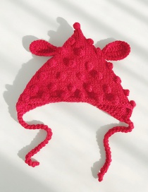 Fashion Sharp Corner Ball Red Woven Wool Children's Hat