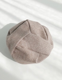 Fashion Irregular Khaki Stitching Octagonal Cap