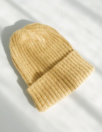 Fashion Mohair Yellow Knitted Wool Cap