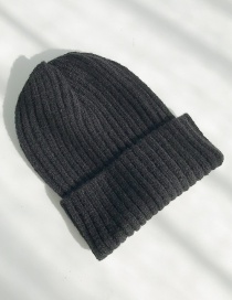 Fashion Mohair Black Knitted Wool Cap